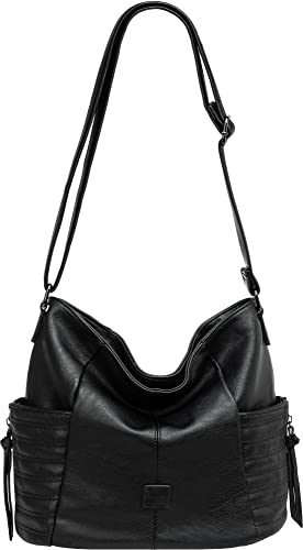 Caspar TS1073 mittelgroße sportliche Damen Crossbody Bag Umhängetasche, Farbe:schwarz, Accessoires One Size:One Size von Caspar