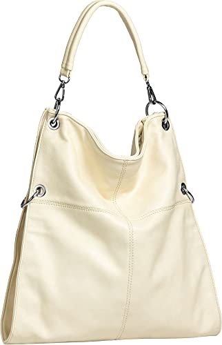 Caspar TS561 Damen Multifunktions Schultertasche, Farbe:creme weiss von Caspar