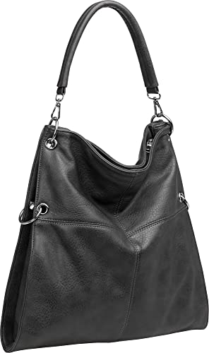 Caspar TS561 Damen Multifunktions Schultertasche, Farbe:dunkelgrau von Caspar