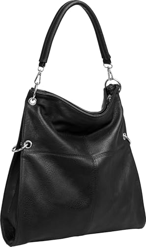 Caspar TS561 Damen Multifunktions Schultertasche, Farbe:schwarz von Caspar