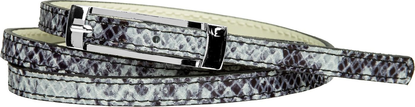 Caspar Taillengürtel GU319 eleganter schmaler Damen Ledergürtel mit Schlangen Print von Caspar