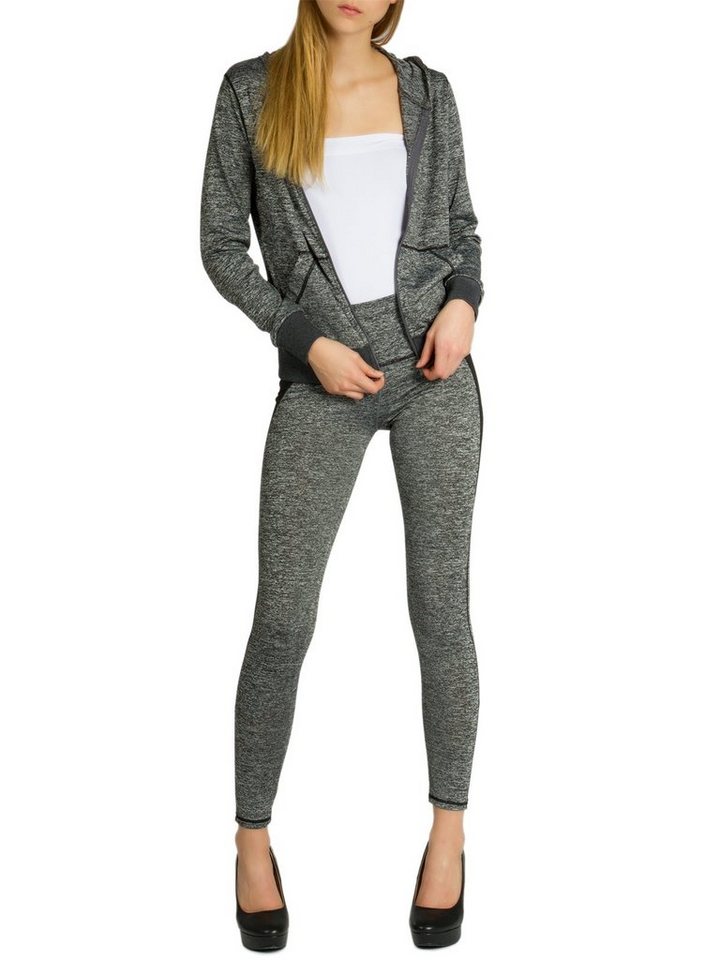 Caspar Trainingsanzug JG001 stylischer Damen Jogginganzug mit Kapuze von Caspar