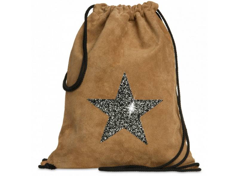 Caspar Turnbeutel TL712 Unisex Wildleder Turnbeutel mit Glitzer-Stern von Caspar