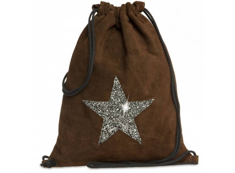 Caspar Turnbeutel TL712 Unisex Wildleder Turnbeutel mit Glitzer-Stern von Caspar