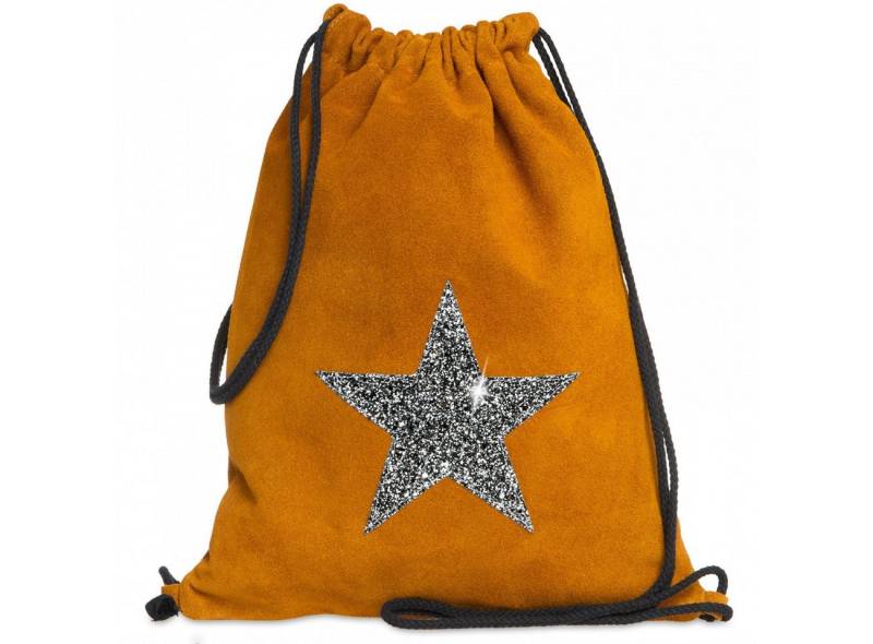 Caspar Turnbeutel TL712 Unisex Wildleder Turnbeutel mit Glitzer-Stern von Caspar