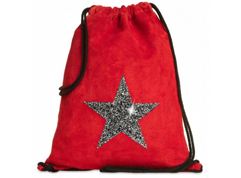 Caspar Turnbeutel TL712 Unisex Wildleder Turnbeutel mit Glitzer-Stern von Caspar