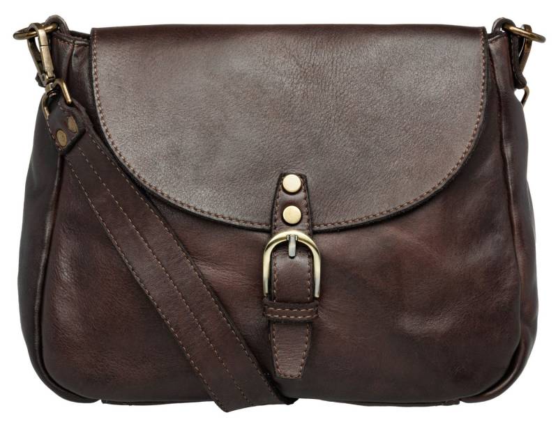 Caspar Umhängetasche Klassisch Vintage Leder Messenger Bag - SIGNATURE LINE - Modell No.821, aus 100% gewaschenem Echtleder aus Italien - samtig weich & nachhaltig von Caspar