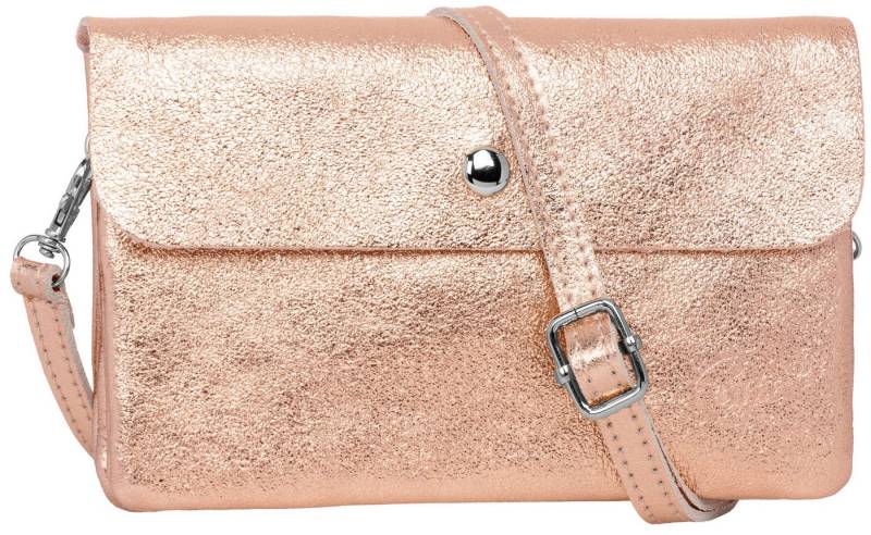 Caspar Umhängetasche Mini Leder Clutch Damen Handtasche - CLASSIC LINE - Modell No.827, leicht, elegant & unempfindlich - 100% Echtleder - Handmade in Italy von Caspar