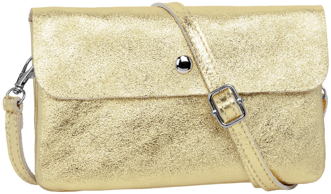 Caspar Umhängetasche Mini Leder Clutch Damen Handtasche - CLASSIC LINE - Modell No.827, leicht, elegant & unempfindlich - 100% Echtleder - Handmade in Italy von Caspar