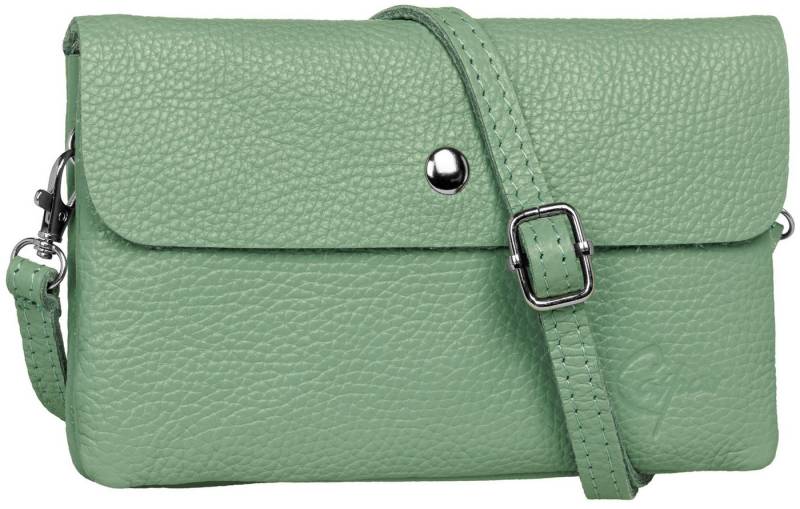 Caspar Umhängetasche Mini Leder Clutch Damen Handtasche - CLASSIC LINE - Modell No.827, leicht, elegant & unempfindlich - 100% Echtleder - Handmade in Italy von Caspar