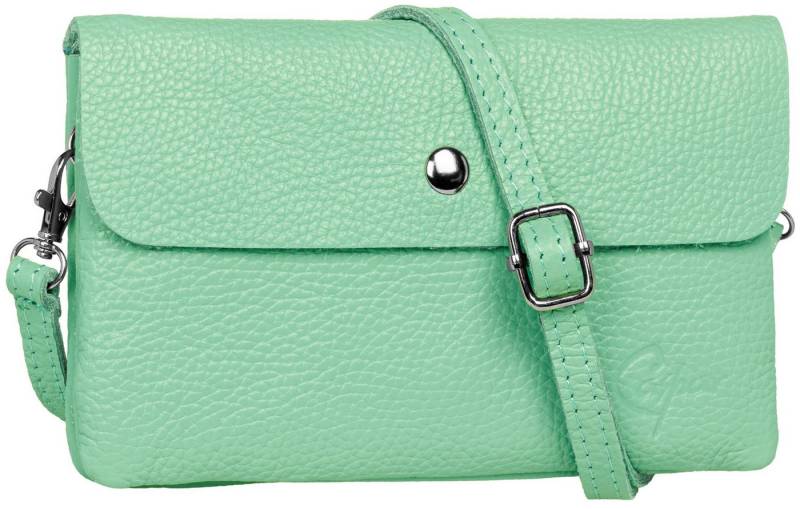 Caspar Umhängetasche Mini Leder Clutch Damen Handtasche - CLASSIC LINE - Modell No.827, leicht, elegant & unempfindlich - 100% Echtleder - Handmade in Italy von Caspar