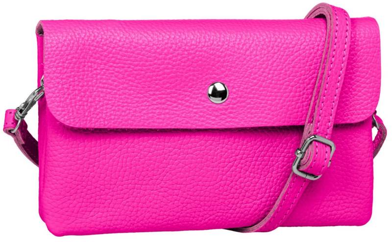 Caspar Umhängetasche Mini Leder Clutch Damen Handtasche - CLASSIC LINE - Modell No.827, leicht, elegant & unempfindlich - 100% Echtleder - Handmade in Italy von Caspar