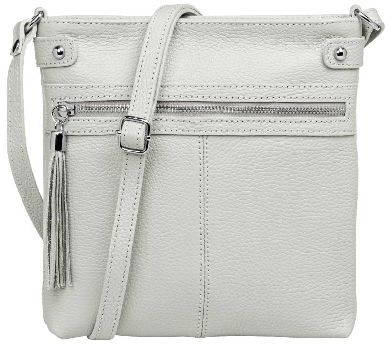 Caspar Umhängetasche Mittelgroße Crossbody Bag Leder Tasche - CLASSIC LINE - Modell No.825, elegant, robust & unempfindlich - 100% Echtleder - Handmade in Italy von Caspar