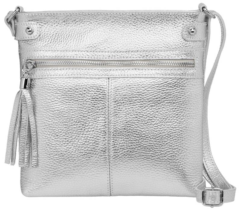 Caspar Umhängetasche Mittelgroße Crossbody Bag Leder Tasche - CLASSIC LINE - Modell No.825, elegant, robust & unempfindlich - 100% Echtleder - Handmade in Italy von Caspar