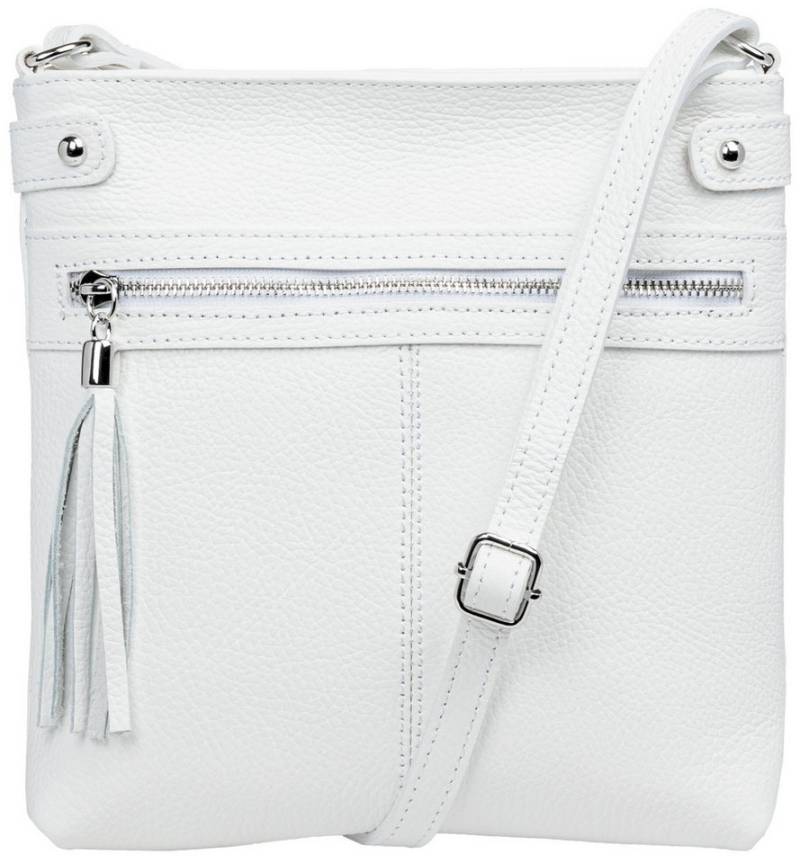 Caspar Umhängetasche Mittelgroße Crossbody Bag Leder Tasche - CLASSIC LINE - Modell No.825, elegant, robust & unempfindlich - 100% Echtleder - Handmade in Italy von Caspar