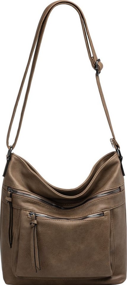 Caspar Umhängetasche TS1070 sportlich elegante mittelgroße Damen Crossbody Bag Umhängetasche von Caspar