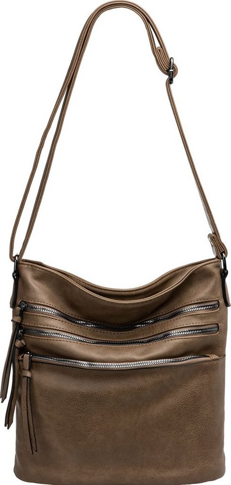 Caspar Umhängetasche TS1071 sportlich elegante mittelgroße Damen Crossbody Bag Umhängetasche von Caspar