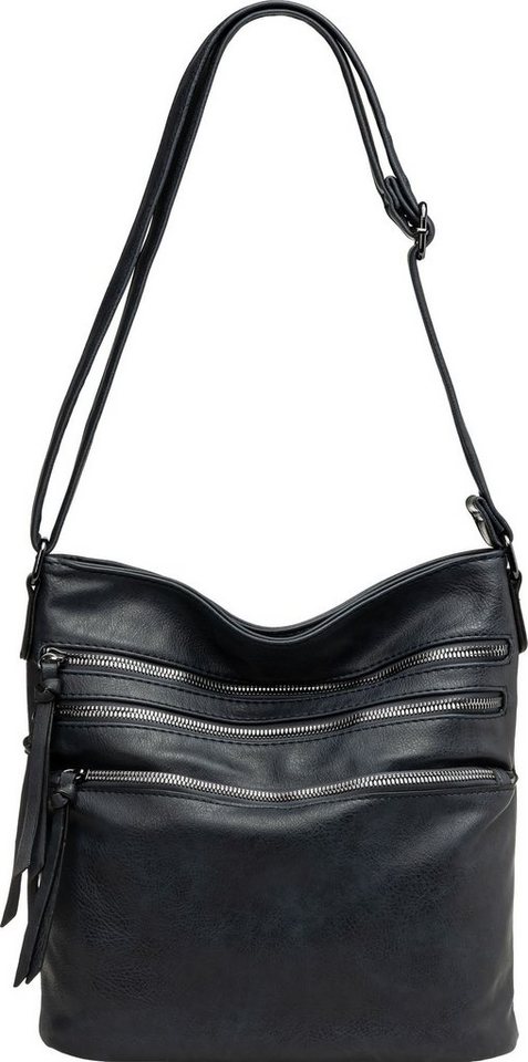 Caspar Umhängetasche TS1071 sportlich elegante mittelgroße Damen Crossbody Bag Umhängetasche von Caspar