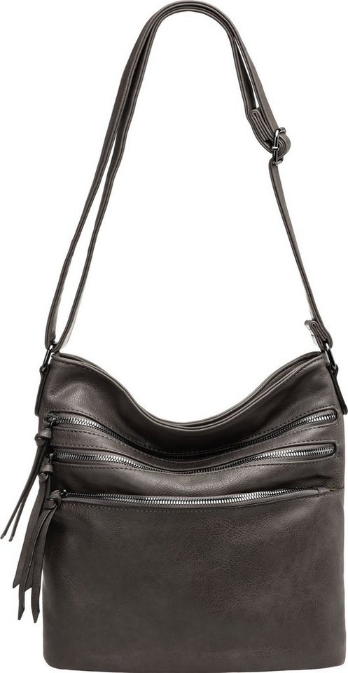 Caspar Umhängetasche TS1071 sportlich elegante mittelgroße Damen Crossbody Bag Umhängetasche von Caspar