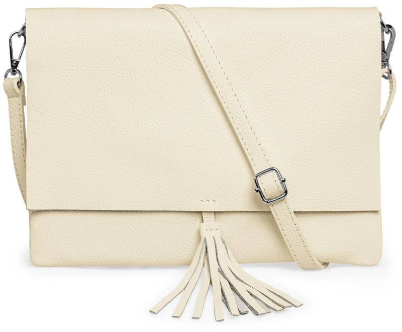 Caspar Umhängetasche xl Clutch Leder Damen Tasche mit Quaste - CLASSIC LINE - Modell No.829, leicht, elegant & unempfindlich - 100% Echtleder - Handmade in Italy von Caspar