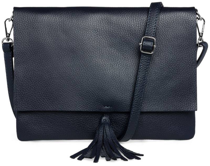 Caspar Umhängetasche xl Clutch Leder Damen Tasche mit Quaste - CLASSIC LINE - Modell No.829, leicht, elegant & unempfindlich - 100% Echtleder - Handmade in Italy von Caspar