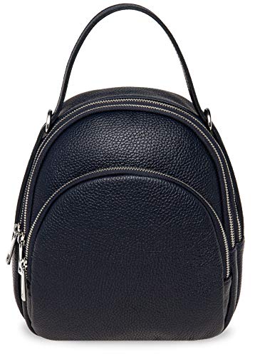 Caspar eleganter Damen Leder Rucksack Rucksacktasche City Backpack - PREMIUM LINE - Modell No.793 - Made in Italy, Farbe:dunkelblau, Größe:One Size von Caspar