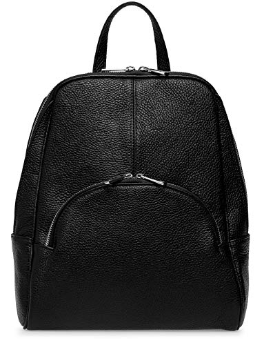 Caspar eleganter Damen Leder Rucksack großer City Backpack - PREMIUM LINE - Modell No.802 - Made in Italy, Farbe:schwarz, Größe:Einheitlich Caspar eleganter Damen Leder Rucksack großer City Backpack - PREMIUM LINE - Modell No.802 - Made in Italy, Farbe:schwarz, Größe:Einheitlich von Caspar