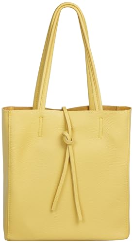 Caspar mittelgroße Leder Shopper Schultertasche Casual Damen Tasche mit Sicherheitsfach - CLASSIC LINE - Modell No.814 - Made in Italy, Farbe:curry von Caspar
