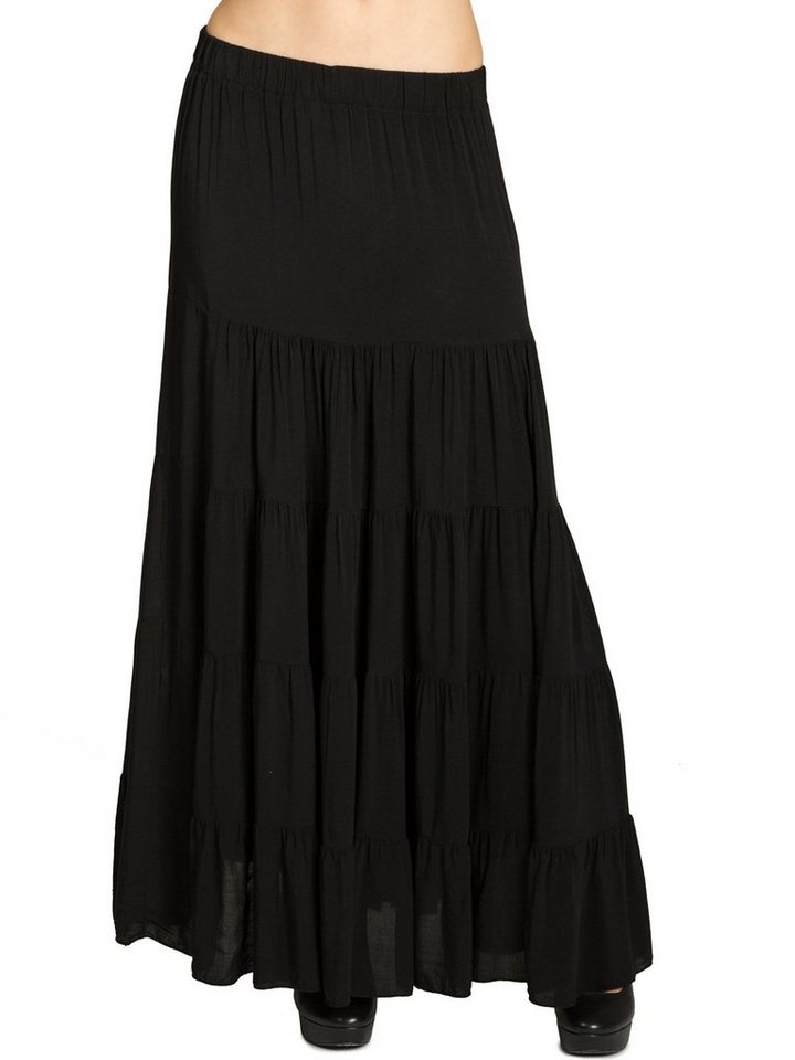 Caspar Faltenrock RO020 langer eleganter Damen Maxi Sommer Rock von Caspar