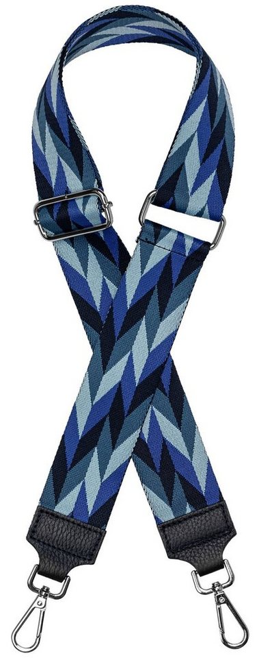 Caspar Schultertasche BSG04 breiter Leder / Textil Schultergurt mit silberfarbenem Karabiner für Handtaschen von Caspar