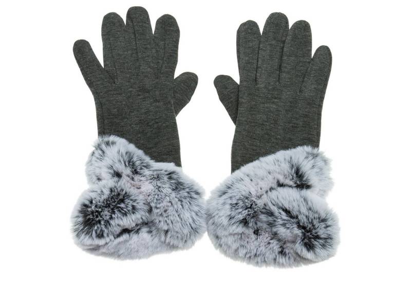 Caspar Strickhandschuhe GLV012 klassisch elegante Damen Handschuhe mit Kunstfell Dekor von Caspar