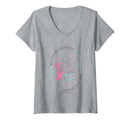 Damen Casper Film Glaube an Dich selbst liebt Dich T-Shirt mit V-Ausschnitt Damen Casper Film Glaube an Dich selbst liebt Dich T-Shirt mit V-Ausschnitt von Casper