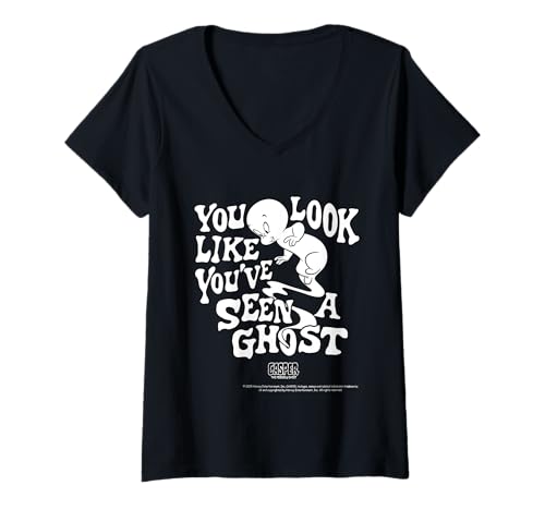 Damen Casper Movie Merch Du siehst aus wie EIN Geist T-Shirt mit V-Ausschnitt von Casper