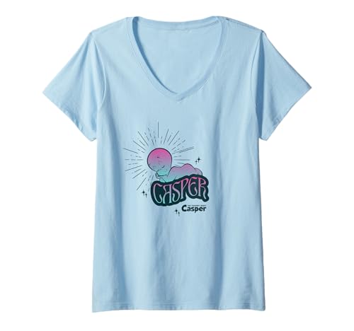 Damen Casper The Friendly Ghost Cosmic Nap T-Shirt mit V-Ausschnitt Damen Casper The Friendly Ghost Cosmic Nap T-Shirt mit V-Ausschnitt von Casper