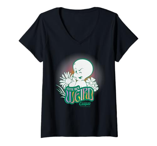 Damen Casper The Friendly Ghost Cute But Weird T-Shirt mit V-Ausschnitt von Casper
