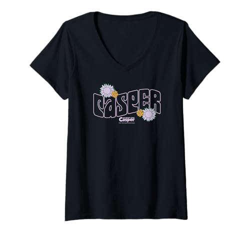 Damen Casper The Friendly Ghost Daisy Logo T-Shirt mit V-Ausschnitt Damen Casper The Friendly Ghost Daisy Logo T-Shirt mit V-Ausschnitt von Casper