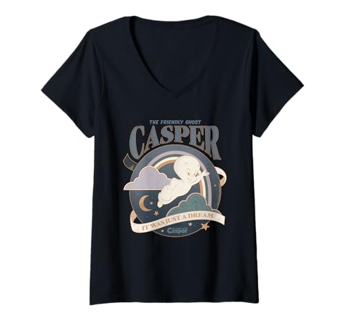 Damen Casper The Friendly Ghost It was Just A Dream T-Shirt mit V-Ausschnitt Damen Casper The Friendly Ghost It was Just A Dream T-Shirt mit V-Ausschnitt von Casper