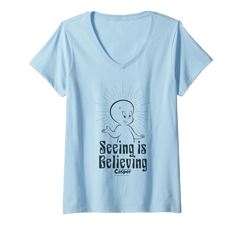 Damen Casper The Friendly Ghost Seeing is Believing Classic T-Shirt mit V-Ausschnitt Damen Casper The Friendly Ghost Seeing is Believing Classic T-Shirt mit V-Ausschnitt von Casper