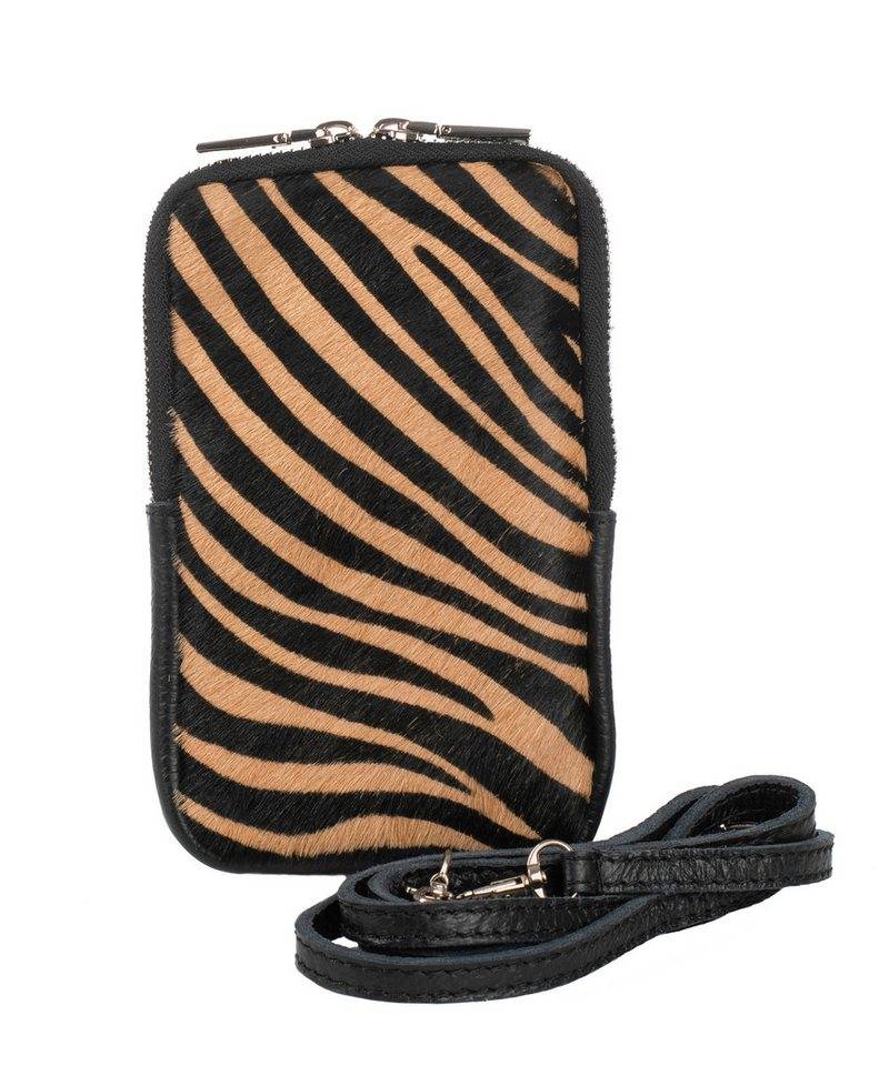 Cassandra Accessoires Handytasche Smartphonetasche, Umhängetasche, -Zebra- aus hochwertigem echtem Leder -Made in Italy- von Cassandra Accessoires