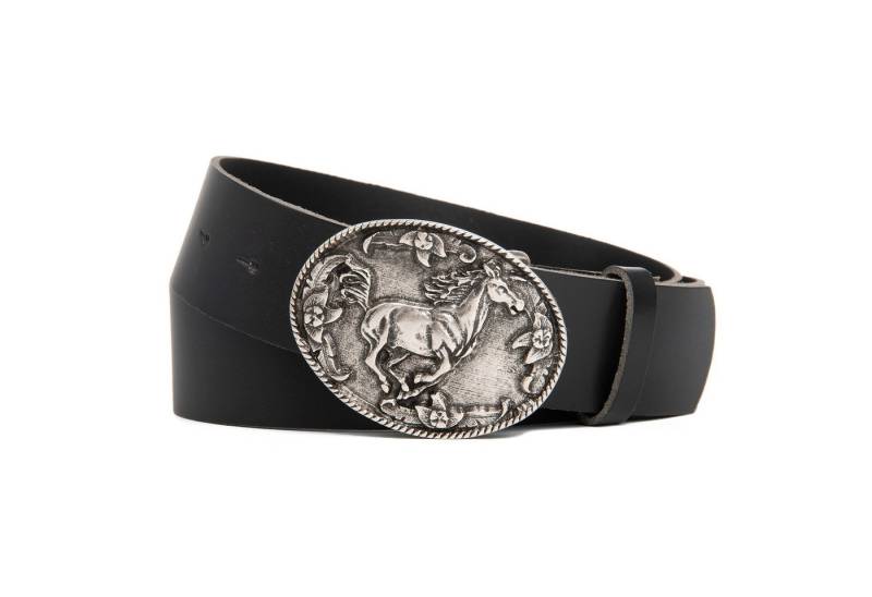 Cassandra Accessoires Ledergürtel "Galopp" mit Koppelschließe mit Pferde-Motiv, Western MADE IN GERMANY - Echt Leder von Cassandra Accessoires