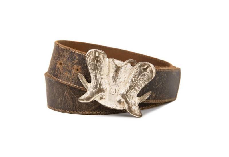 Cassandra Accessoires Ledergürtel "Western Boots" mit extravaganter Koppelschließe im Vintage-Look - MADE IN GERMANY, Echt Leder von Cassandra Accessoires