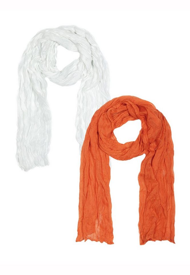 Cassandra Accessoires Schal Uni, (2er-Set), mit modischer Crinkle-Optik von Cassandra Accessoires