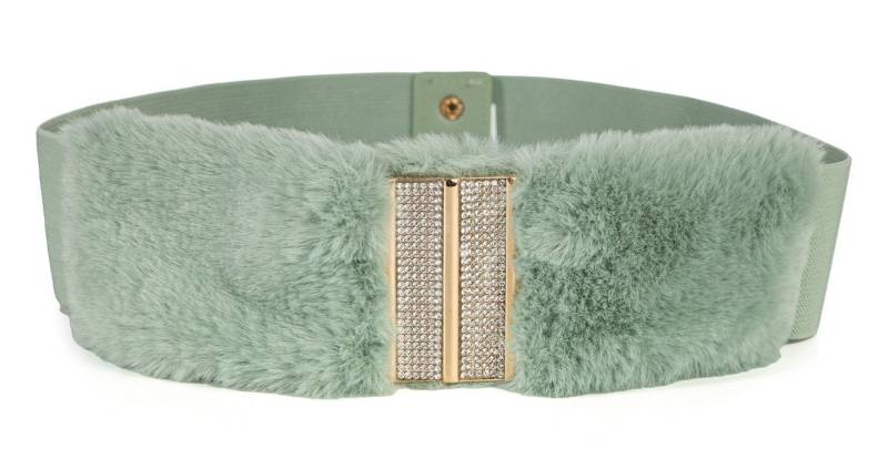 Cassandra Accessoires Taillengürtel "Sofia" Stretchgürtel, Plüschgürtel, faux fur, fake fur mit Pelz-Imitat, mit Strasssteinen von Cassandra Accessoires