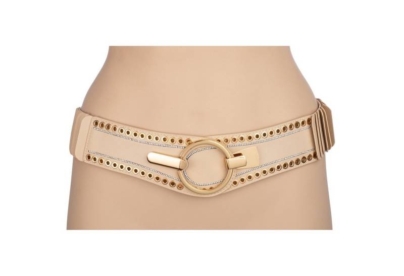 Cassandra Accessoires Taillengürtel "Eyelet" Stretchgürtel mit Ringverschluß mit Lochösen und Straßsteinen von Cassandra Accessoires