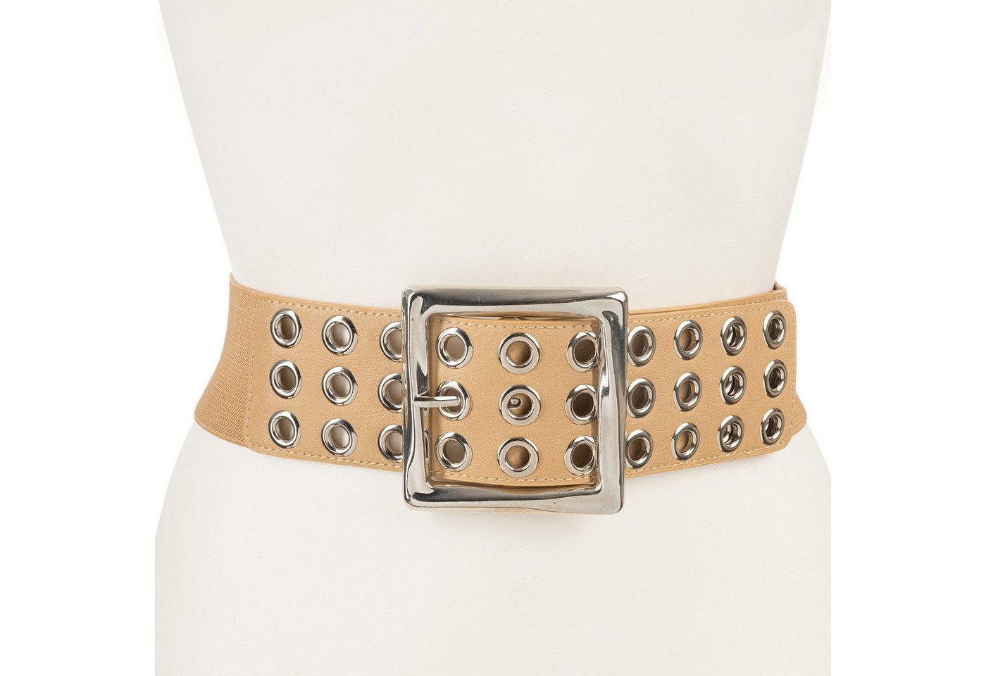 Cassandra Accessoires Taillengürtel "Eyelet" Stretchgürtel mit silbernen Lochösen von Cassandra Accessoires