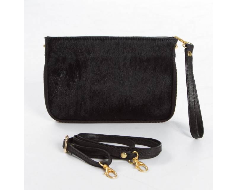 Cassandra Accessoires Umhängetasche, Handtasche, Clutch, aus hochwertigem echtem Leder mit echtem Fell von Cassandra Accessoires