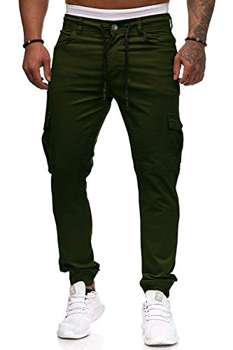 Cassiecy Cargohose Herren Slim Fit Casual Jogger Chino Cargo Hosen Stretch Jogginghose Sporthose Freizeithose mit 6 Taschen Herren Hose (XXL, Armeegrün) von Cassiecy