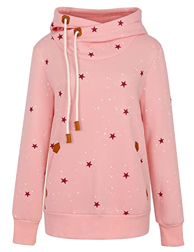 Cassiecy Damen Kapuzenpullover Winter Langarm Hoodie Pullover Baumwoll Zipped Sweatshirt Winterjacke Mantel Outwear（XL,Z_Rosa von Cassiecy