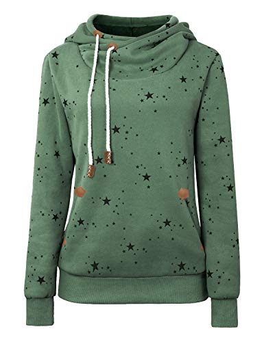 Cassiecy Damen Kapuzenpullover Winter Langarm Hoodie Pullover Baumwoll Zipped Sweatshirt Winterjacke Mantel Outwear (XL, Z_Dunkelgrün) von Cassiecy