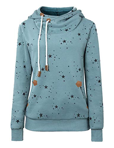 Cassiecy Damen Kapuzenpullover Winter Langarm Hoodie Pullover Baumwoll Zipped Sweatshirt Winterjacke Mantel Outwear (XXL, Hellgrün) von Cassiecy